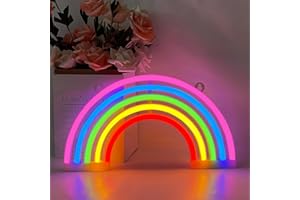 UEXNKJ-Y Lampe arc en Ciel Enseigne au Néon LED Neon Light Signs, Batterie ou USB Powered Neon Veilleuse Murale Décorative pour Murale Decoratif, Chambre Déco, Fête de Mariage et Bar