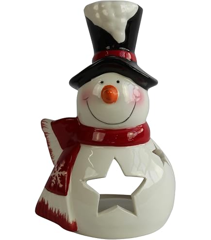Teelichthalter Schneemann Friedolin – Niedliche Weihnachtsdekoration Aus Porzellan