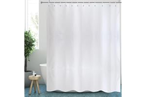 YISURE Cortina de Ducha Extra Larga Altura 240cm Blanco para Baño, Cortina de Baño Grande de Poliéster Antimoho para el Hogar, Cortinas de Ducha Impermeables para Bañera, Ancho 200 x Altura 240cm