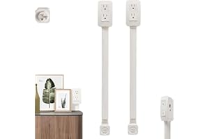 LHLHY Extendable Rotating Outlet, White Plastic Power Socket Expander, Extendable Outlet for Hard to Reach Places, USB-C, USB-A,2 AC Outlets,(2 Pc)