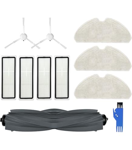 iRobacc Accessori di ricambio per aspirapolvere Dreame D10 Plus/D10s Plus, 2 spazzole principali, 6 spazzole laterali, 4 filtri Hepa, 4 salviette, 6 sacchetti per la polvere, set di accessori da 24