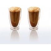ARVALE &Ccedil;ift Cidarlı Cam Kupa 400 ml Isı Yalıtımlı Kulplu Cam Bardak Ev Ofis Fincanı 2 Adet Velmora