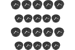 BERKELEN Oeillet de Bureau Noir Oeillet de Couvercle de Trou de Câble de Bureau en Silicone pour Organisateur de Fil de Table d'Ordinateur pour Bureau Maison Ordinateur 20mm et 25mm, 20 Pièces