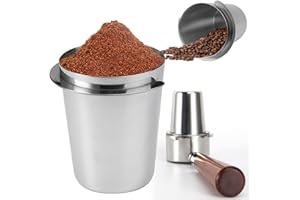 JINSION 51mm Taza Dosificadora Café Acero Inoxidable, Anillos de Dosificación, Taza Dosificadora de Café Portafilter, Taza Dosificadora Portafiltro Cafe, Vaso Dosificador para Cafetera Espresso 51mm