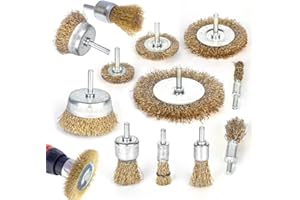Nizirioo 12 Piezas Cepillos De Alambre Para Taladro, Cepillo Para Taladro Alambre Kit, Cepillo De Alambre Metálicos, Accesorios Cepillo Taladro Para Taladrar Afeitar Pulir Quitar Madera