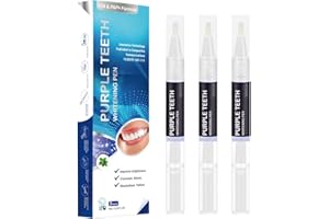 EAASOK 3 Stück Zahnaufhellung Stift,Zähne Aufhellen Stift,Purple Teeth Whitening Pen,Bleaching Stift für Weiße Zähne,Schnelles Bleaching Zähne,Effektiv Entfernen Aller Flecken