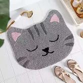 Soak & Step | Cute Cat Designer Door Mat | Anti Skid | Kids Bath Room | Mat for Home, Bedroom, Bathroom & Entryway | (40x60)