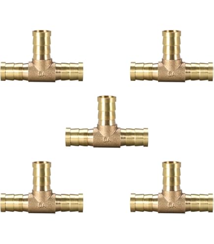 GASHER 5 Pieces Brass Hose Barb 3/8" NPT X Barb