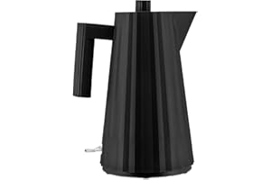 Alessi Plissé MDL06 B - Bollitore Elettrico di Design, in Resina Termoplastica, Presa Europea 2400W, 170cl, Nero