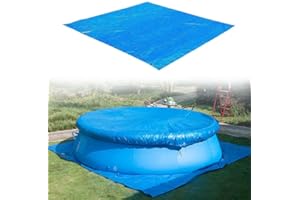 HONEYHOUSE BESTINE Rectangle Pool Ground Cloth, Blue Swimming Pool Mat Foldable Waterproof Ground Cloth Pool Floor Protector Easy To Clean Mat for Swimming Pools