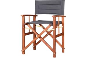 CASARIA® Cannes Directors Chair | Foldable Wooden | Garden Bistro Cafe | Restaurant Patio Balcony | Outdoor Furniture Seat | Pop Up | Folding Makeup Artist | Fishing Camping | Anthracite