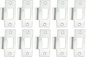 CWOQOCW Placa de golpe de puerta, placa de bloqueo de puerta de acero inoxidable, placa de retención de pestillo pulido, piezas de repuesto para puerta (10 piezas)