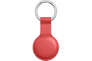 Meliya Funda para AirTag - Llavero de Cuero Protector Anti-Perdida Anti-Rasguños (No Incluye AirTags) (Rojo)
