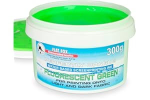 Flat Fox Impresión de pantalla Tinta a base de agua opaca (verde fluorescente, 300g)