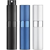 Toureal Travel Perfume Atomiser Refillable - Mini Aftershave Spray Bottle - Small Glass Fragrance Atomizer for Women - Portable Empty Cologne Refill Pump Dispenser for Men Blue 3Pcs