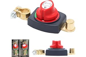 AUNGKWANG Battery Main Switch, Battery Isolator Switch, Car Battery Switch 12-48 V, ON-OFF Waterproof Battery Switch, Battery Lsolator, for Car, Motorcycle, Marine, Boat, Caravan, Yacht, Bus, Boat