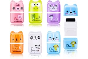 cobee Cute Roller Eraser for Kids, 6 Pieces Cartoon Animal Pencil Erasers Rubber Kids Erasers with Shaving Roller Case Animal Themed Eraser for for Kid Party Favors School Gift Supplies