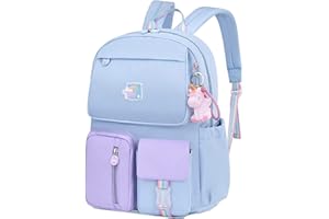 WYCY Mochila Para Niños Bonito Colgante de Unicornio Mochila Escolar Niña Mochila Kawaii Repelente al Agua Mochila Escolar a Juego de Colores