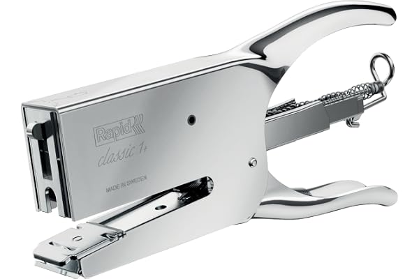 Rapid Pince-Agrafeuse Classic K1, Pour Agrafes 24/6 et 24/8mm, Capacité 50 Feuilles, Métal, Chrome, 10510601