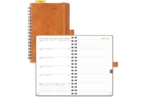 ‎POPRUN POPRUN Taschenkalender 2026 Klein Ringbuch mit Softcover, ca. A6 (16 x 10,5 cm) - Kalender 2026 Buchkalender Notizbuch (Jan.2026-Dez.2026) mit 100 GSM Papier - Braun