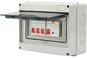 CYTGOUPER 3 Way Consumer Unit,63A 30mA RCD 3MCB Garage Consumer Unit,IP65 Light Plastic Campervan Consumer Units for Garages Outbuildings Rated Voltage 230/400v(6A+16A+32A)