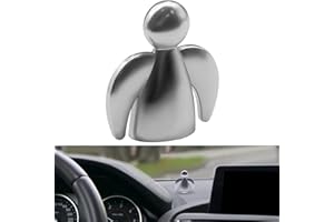 Anwlki Angelo custode per auto, magneti, ornamenti portafortuna, regalo per automobilisti e patrono con magnete e 3 adesivi su entrambi i lati, 1 pezzo di ferro (argento opaco)