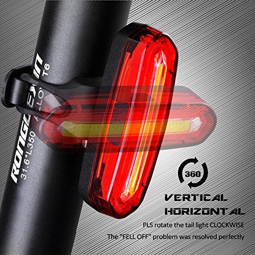 LED FahrradLicht, FisherMo Super Hell USB Wiederaufladbare Fahrradlampen Set, IPX4 Wasserdicht Fahrrad Rücklicht Frontlicht mit Einzigartig Halter für Alle Fahrräder Radfahren - 4