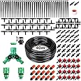 Quate 158 PCS Irrigation System Kit, 40M Micro Drip Watering System with Adjustable Nozzle Sprinkler Sprayer and Dripper Automatic for Greenhouse, Lawn, Patio, Landscape, Flower Bed, Terrace Plants