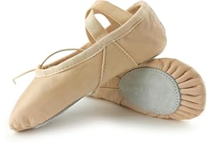 BAVA Ballet Shoes Split Sole Leather Ballet Flats Ballerina Shoes Pink Ballet Gymnatic Yoga Dance Shoes