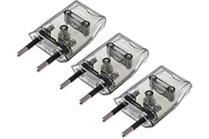 SPY-EARPIECE.COM Wtyczka Płaska, Wtyczka 230V, 6A, Wtyczka Schuko - Płaska, Wtyczka Euro, Wtyczka Zasilająca - Płaska, Europejska Wtyczka Płaska, łatwa instalacja, 3 Sztuki (łatwa)