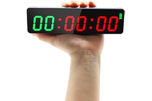 Ousmile Gym Timer, Mini Portable Gym Clock, Strong Magnet, Interval-Timer for Workout, Stopwatch with Built-in Powerful Battery, 12/24H LED Digital Wall Clock Countdown/Up Time for Home/Gym/Garage