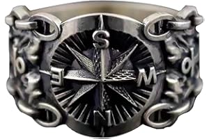 KONFEN Ring Verstellbar Silber Herren Damen, Fidget Ring Offen mit Viking Kompass Ringe, Sternschnuppe Ringe, Engelsflügel Ring, Men Women Zeigefinger Verstellbare Fußringe Zweifingerring Daumenring