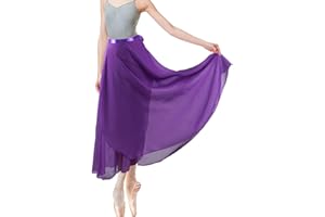 Baisdan Women Ballet Wrap Skirt Chiffon Sheer Long Ballet Dance Skirt Dancewear