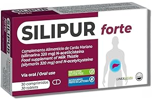 AGIPS FARMACEUTICI Detox hígado depurativo Elimina Toxinas Higado Graso Limpieza con Cardo Mariano N-Acetilcisteína Silipur Forte 30 comprimidos Agips