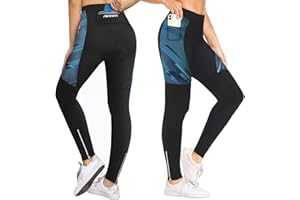 NICEWIN Cyclisme Pantalons Femme d'hiver Thermique, Cyclistes cuissards Longs Leggings Bicyclette Collants de vélo 4D rembourrés pour Cycliste Pantalon vêtements vélo de Montagne