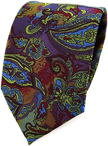 TigerTie Designer tie necktie violet olive blue red multi-colored Paisley patterned