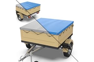 Tarpofix® Bâche protection plate 140 x 105 x 7,5 cm avec corde de bâche - Bâche de remorque renforcée en PVC - Bache pour remorque divers modèles de remorques de voitures de 350kg & 500kg FP DDR