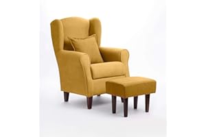 Gasten a gusto Sillón con cojin y Puff Completo EN Colores (Mostaza)