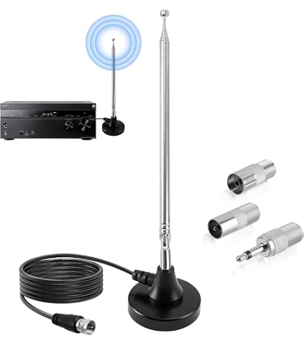 Antenne Télescopique DAB+FM Intérieure Avec Base Magnétique – Réception Haute Qualité Pour Radio Maison