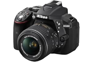 Nikon D5300 Kit con objetivo AF-S DX 18-55mm VR - Cámara réflex digital de 24.2 Mp (pantalla 3.2", estabilizador óptico, vídeo Full HD, GPS), color negro