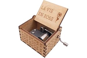 Youtang Caja de música de madera de rosa, grabadas antiguas, cajas musicales de madera para regalar a los amantes en el día de San Valentín, día de la madre, Navidad y Año