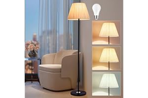 Seruno X Lampada da Terra Soggiorno Moderno, Lampada da Terra Led Dimmerabile, 3000k/4000k/6000k, Lampada da Lettura Con Paralume Per Soggiorno Camera da Letto Ufficio (Lampadina 9w)