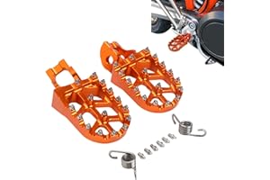 JFG RACING Motorrad Fußrasten,CNC Aluminium Fußrasten für 85SX 125SX 150SX 250SX 350SX 450SX 350SX 250XC 300XC 350XC 450XC-Orange