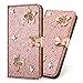 Produktbild Slim 3D Butterfly Bling Glitter Glitzer Diamond Musterg Ledertasche Slim Retro Bookstyle mit Standfunktion Karteneinschub Magnetverschluss Flip Wallet Hülle Schutzhülle für Huawei P10 Lite