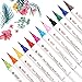 Produktbild Brush Pen Pinselstift Set, Beupro 12 Farben Wasserfarben Pinselstift Pinselmarkierungen mit weichem flexiblen realen Pinselspitze schaffen Aquarell Effekt  - Ideal  für  Malbücher, Manga, Kalligrafie