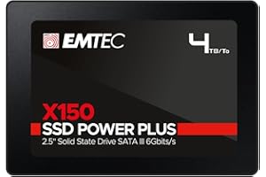 EMTEC - Disque Dur SSD Interne 2,5" 4To - SATA - X150 Power Plus 3D NAND - 10x Plus Rapide Qu’Un Disque Dur Classique - Démarrage & Arrêt d'Ordinateur Performants