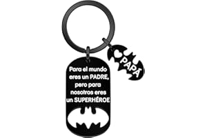 Angelra Regalo del Día del Padre Llavero Papá de Hombre Colgante Grabado Regalo Familiar Para el Mundo Eres un Padre, Pero Para tu Familia Eres el Mundo