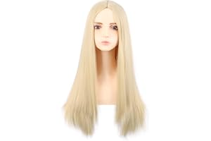 MapofBeauty 28 Pollice/70 cm Monochrom Lungo Lisci Parrucche Alto-temperatura fibra Ordinario Parrucche (Misto Biondo)