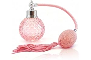 Parfumlism Flacone spray per profumo da 1 pezzo da 100 ml,bottiglia atomizzatore ricaricabile vintage in cristallo di colore sfumato con nappa lunga (rosa)