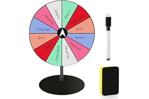 WINUOYANG Spinning Wheel for Prizes with Stand, Spin the Wheel 12 Slots Color Prize Wheel Roulette Wheel for Carnival, Trade Show, Spinning Game Party